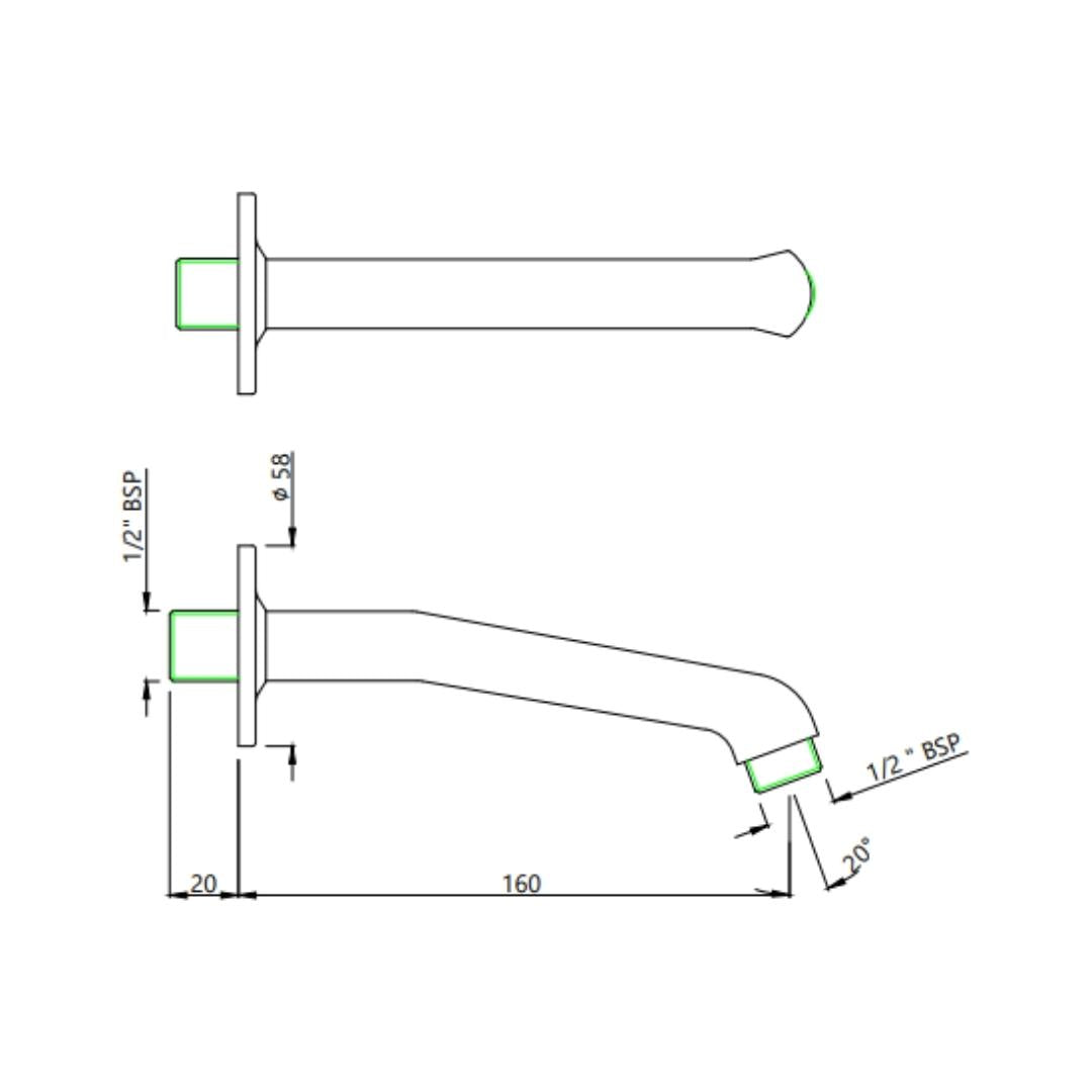 Jaquar Wall Mounted Round 160 mm Shower Arm SHA-GRF-477 - Graphite
