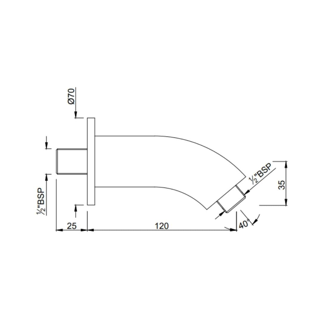 Jaquar Wall Mounted Round 120 mm Shower Arm SHA-GRF-487 - Graphite