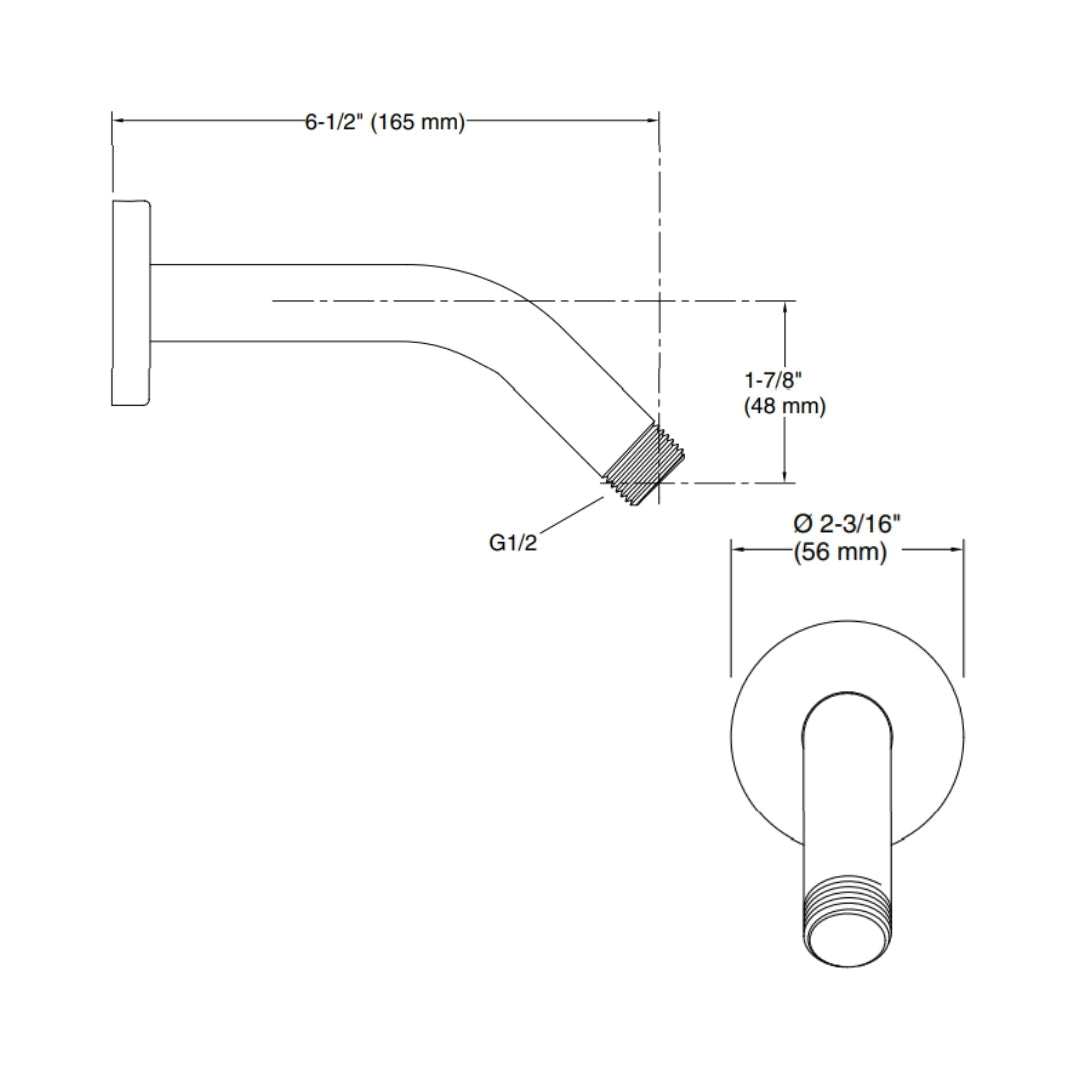 Kohler Wall Mounted Round 165 mm Shower Arm 26318IN-BV - Brushed Bronze