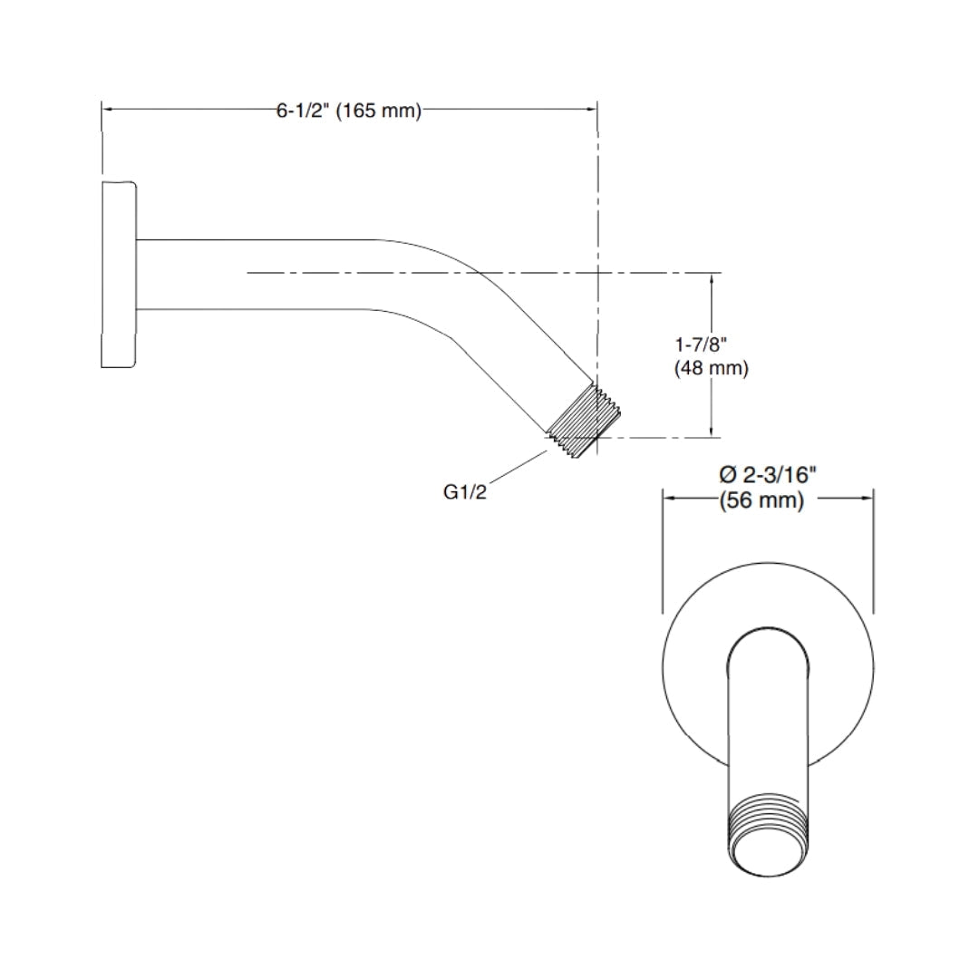 Kohler Wall Mounted Round 165 mm Shower Arm 26318IN-RGD - Rose Gold