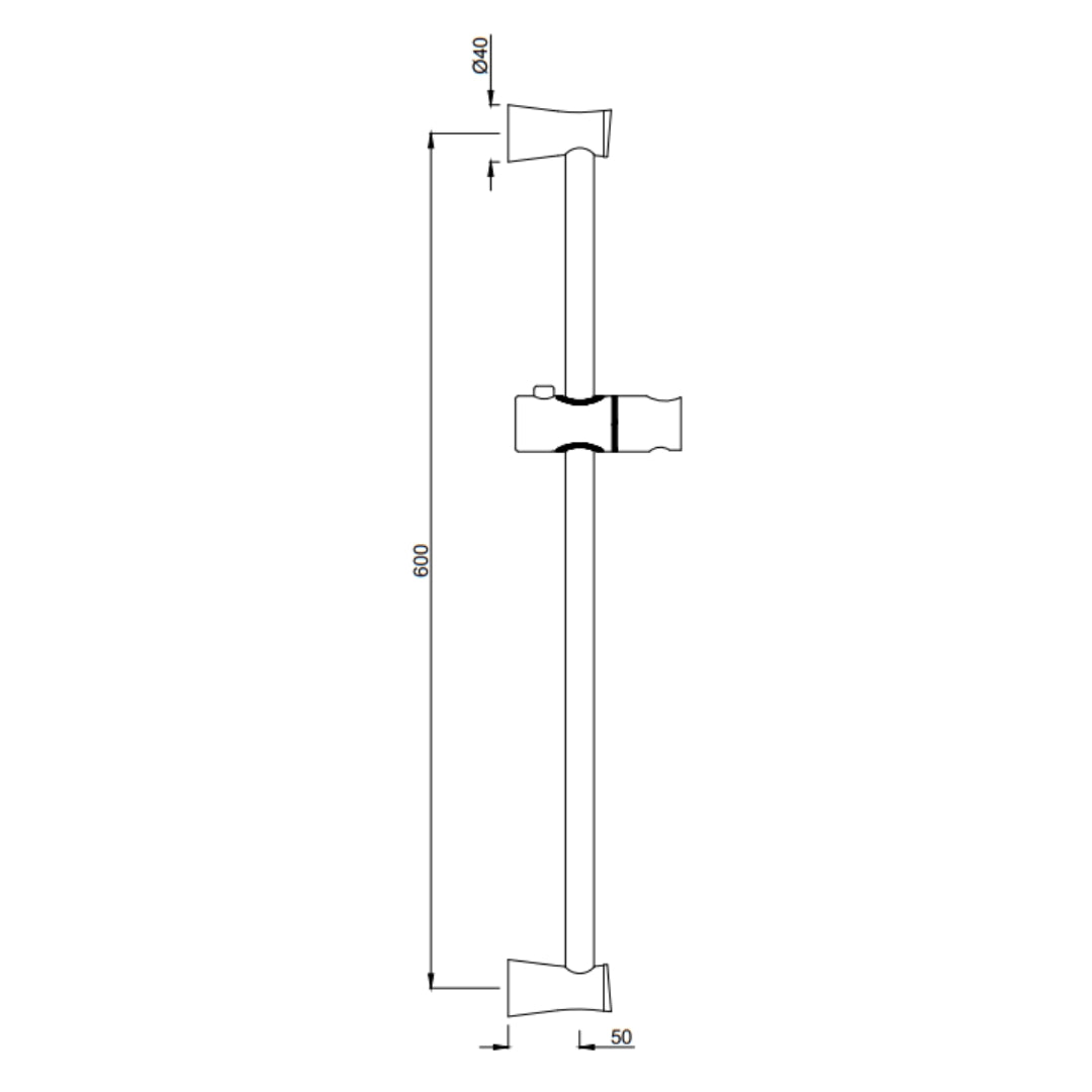 Jaquar Shower Fitting Sliding Rail SHA-WHM-1197N - White Matt