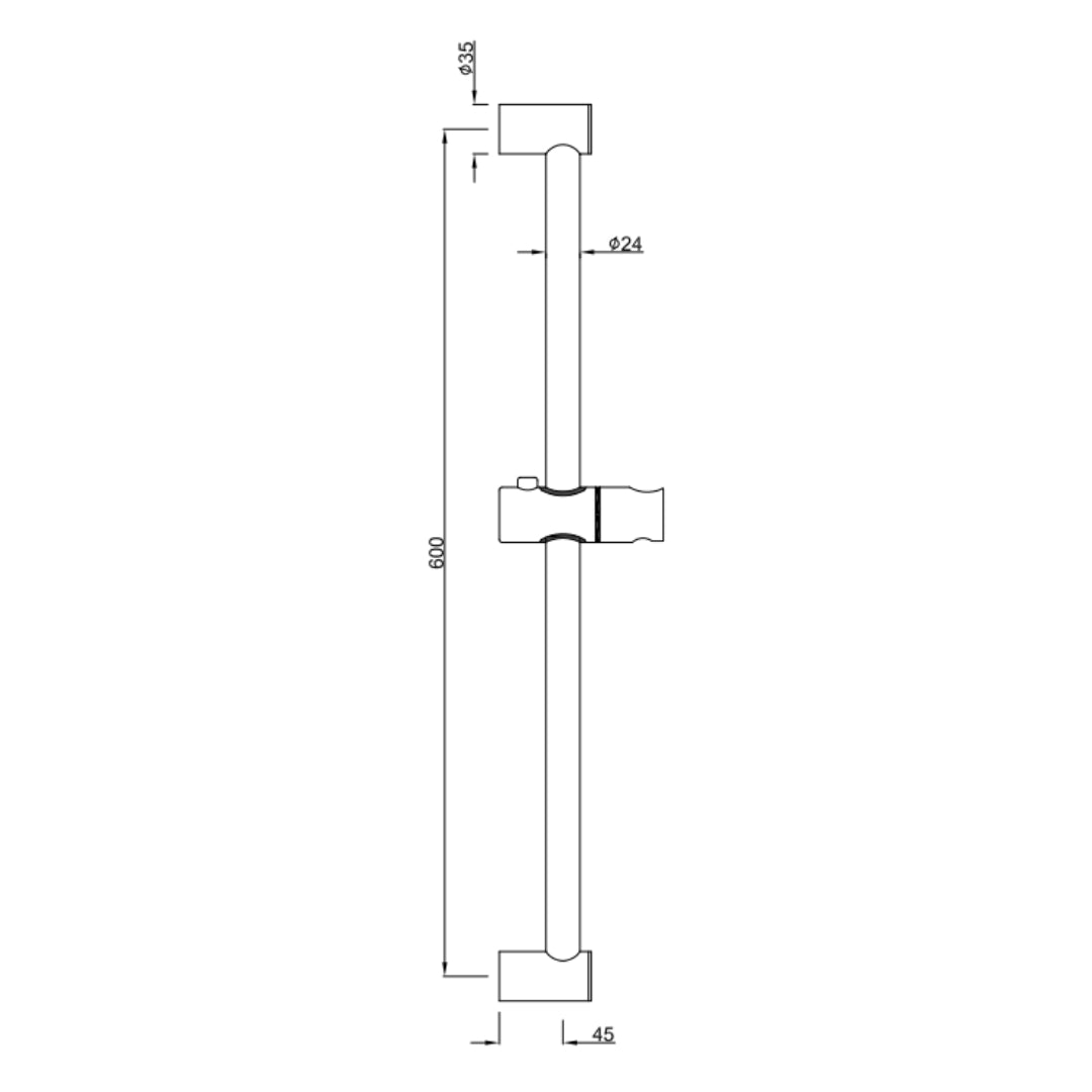 Jaquar Shower Fitting Sliding Rail SHA-WHM-1199N - White Matt