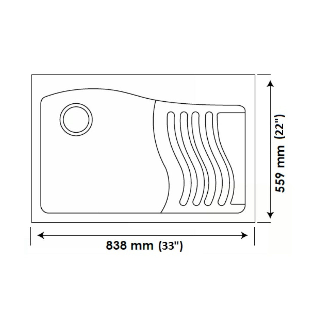 Sincore Quartz Sink MATRIX ( 32 x 19 inches ) - Mettalic Brown