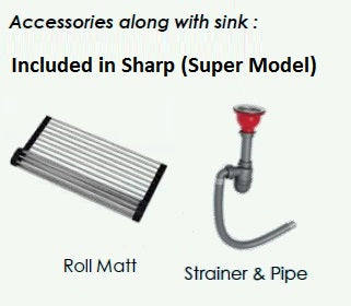 Sincore Stainless Steel Sink Hand Crafted Series SHARP BIG ( 21 x 18 inches ) - Matt