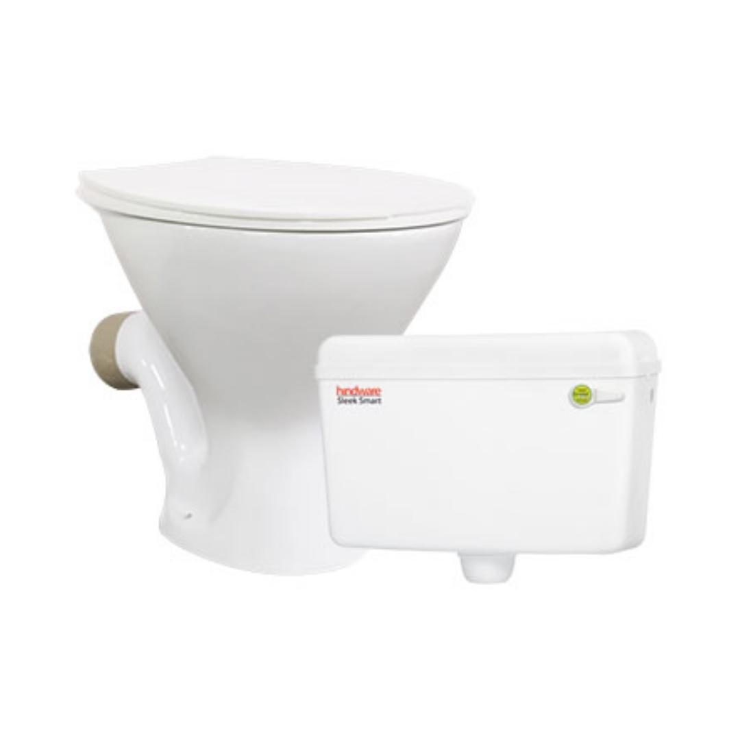 Hindware Floor Mounted White Closet WC Slick Combo 519010 WHITE with P-Trap