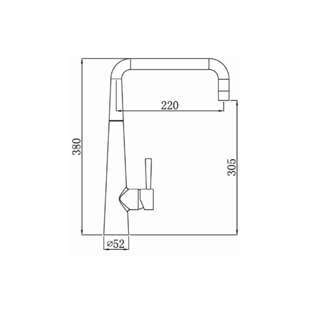 Simoll Table Mounted Regular Kitchen Sink Mixer Jerry SM-2264 with Swinging Spout in Chrome Finish