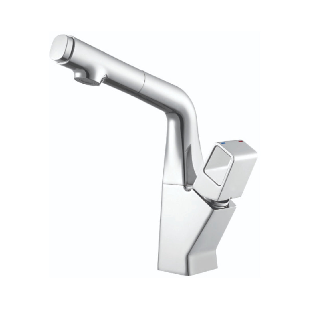 Simoll Table Mounted Pull-Down Kitchen Sink Mixer Titan SM-2613 with Extractable Hand Shower Spout in Chrome Finish