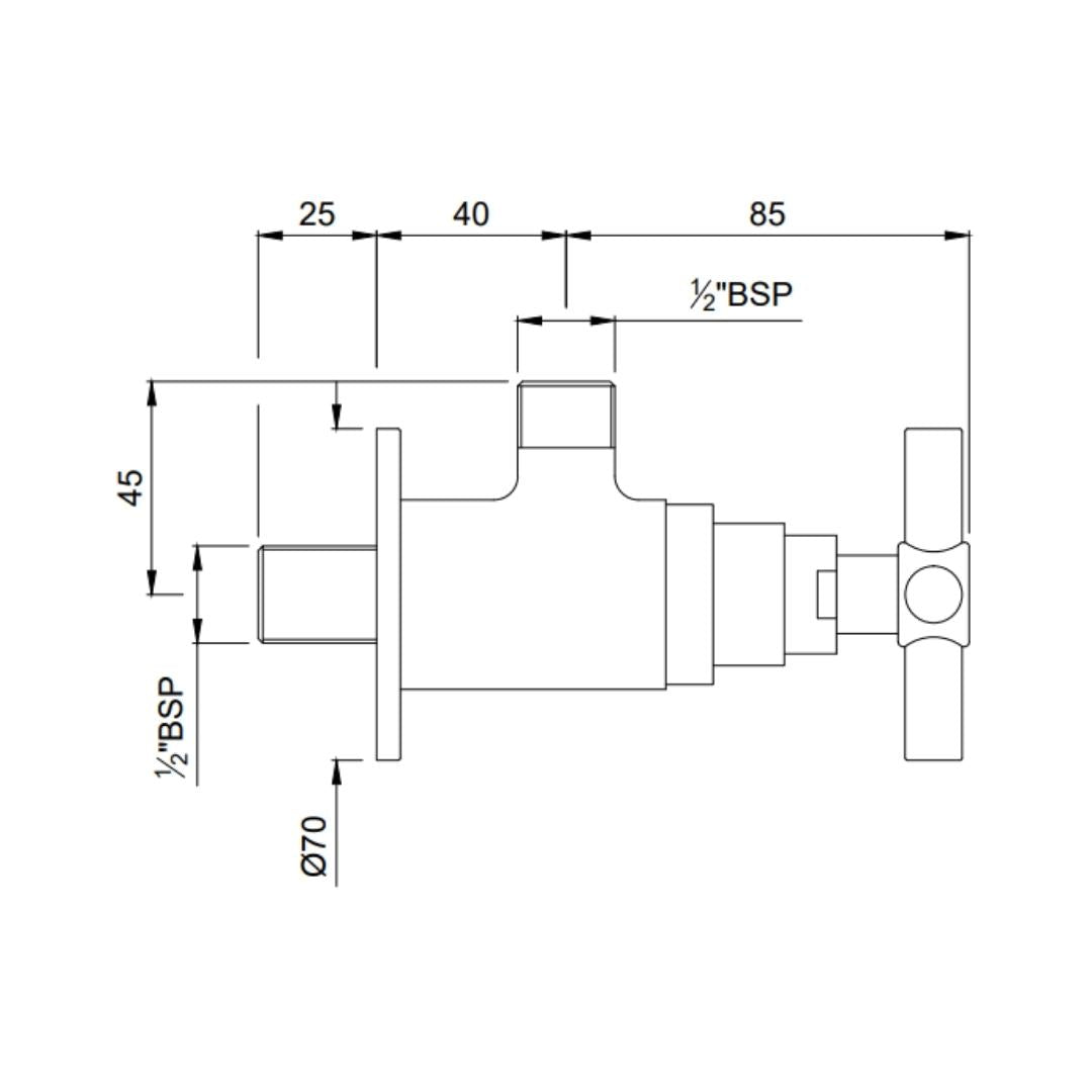 Jaquar Basin Area Angle Valve Solo SOL-CHR-6053 - Chrome
