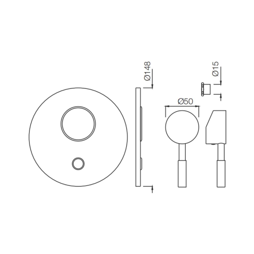 Jaquar 2 Way Diverter Solo SOL-CHR-6075K Normal Flow - Chrome Finish