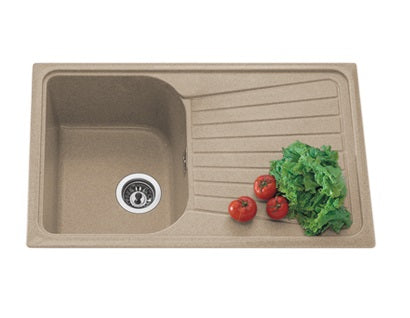 Nirali Quartz Sink Quartz Premium Range SPAZIO LV 1 ( 34 x 19.5 inches ) - Black Granite