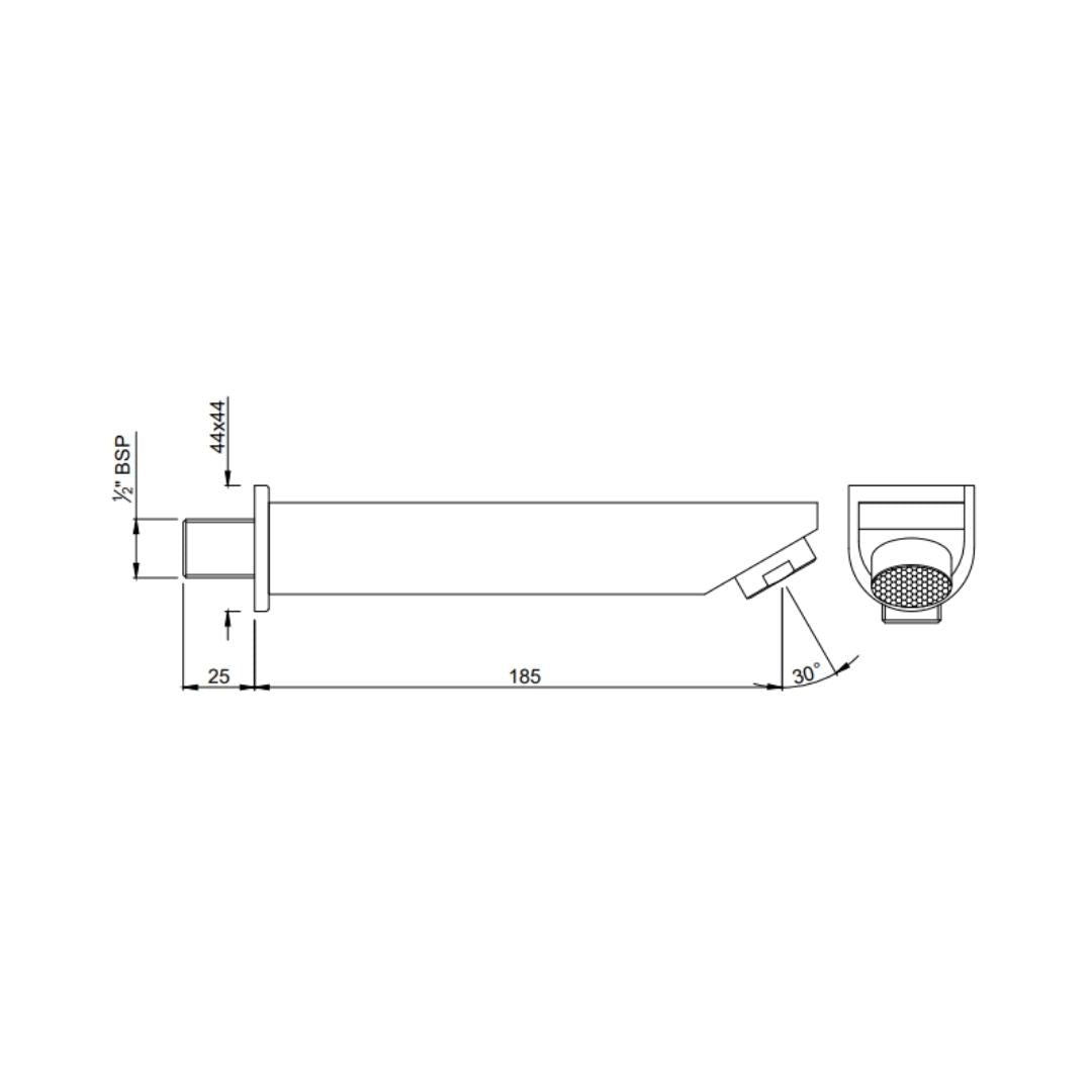 Jaquar Wall Mounted Spout D Shape SPJ-CHR-37429 - Chrome