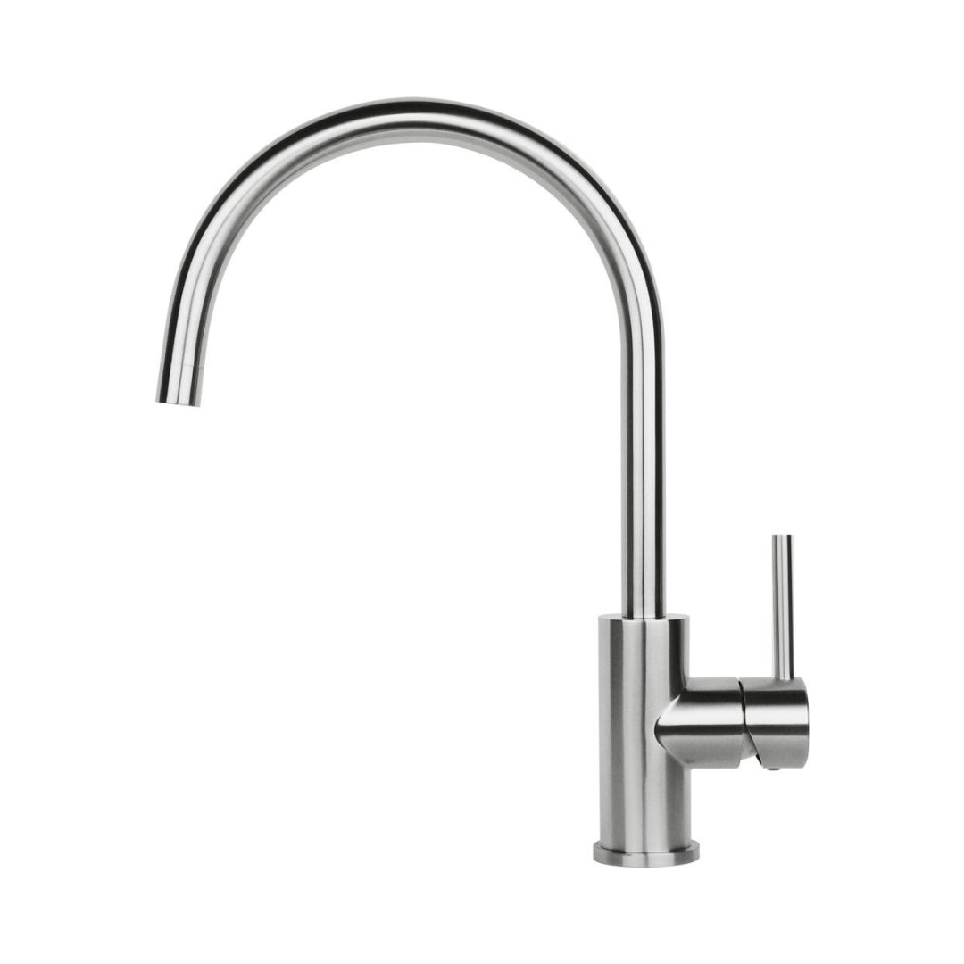 Reginox Table Mounted Regular Kitchen Sink Mixer SPRING with Extractable Hand Shower Spout in Stainless Steel Finish