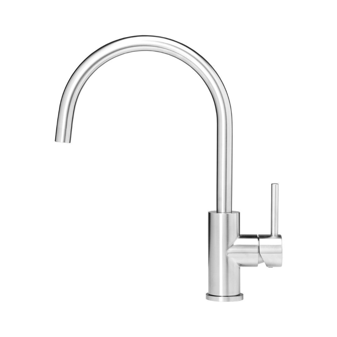 Reginox Table Mounted Regular Kitchen Sink Mixer SPRING with Extractable Hand Shower Spout in Stainless Steel Finish