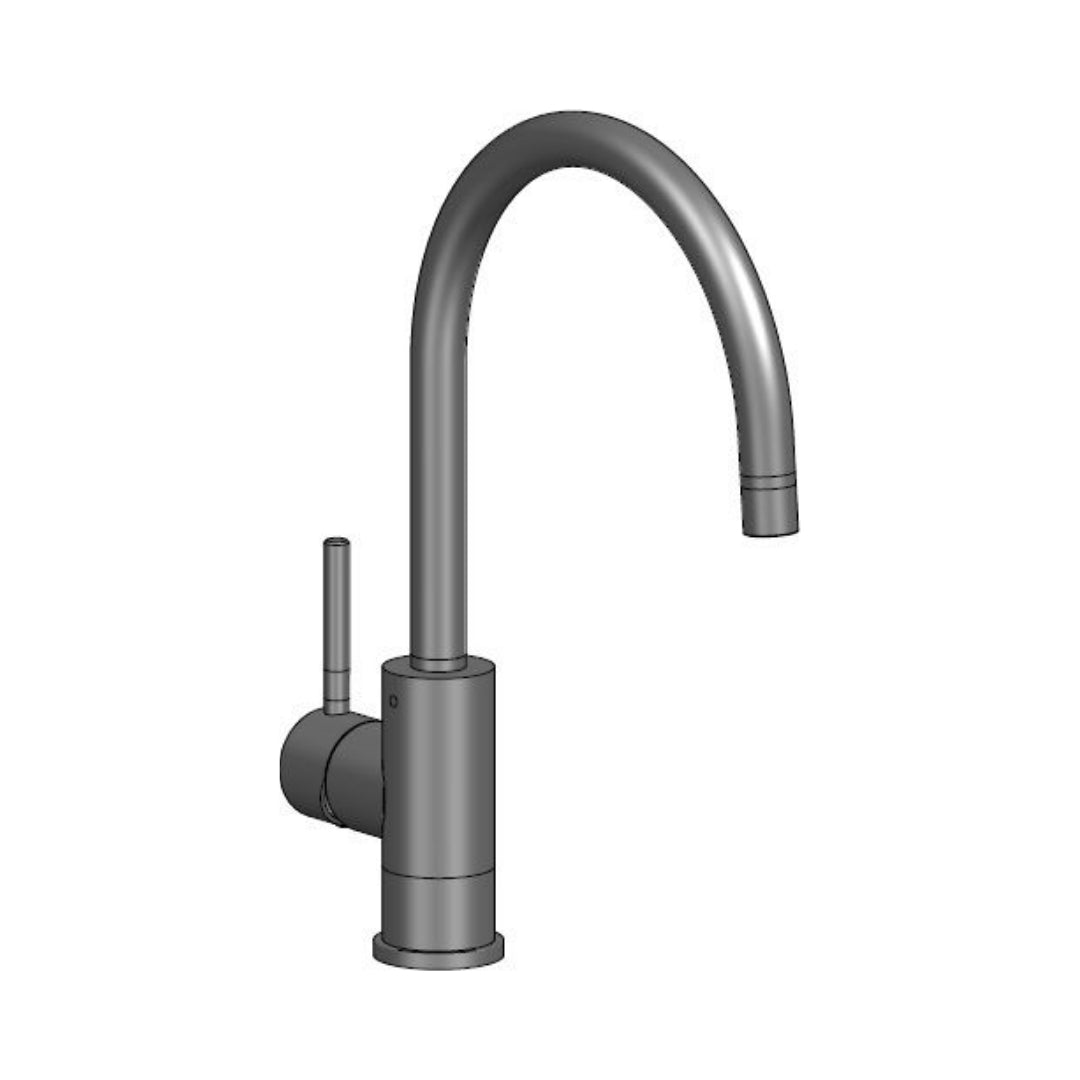 Reginox Table Mounted Regular Kitchen Sink Mixer SPRING with Extractable Hand Shower Spout in Stainless Steel Finish
