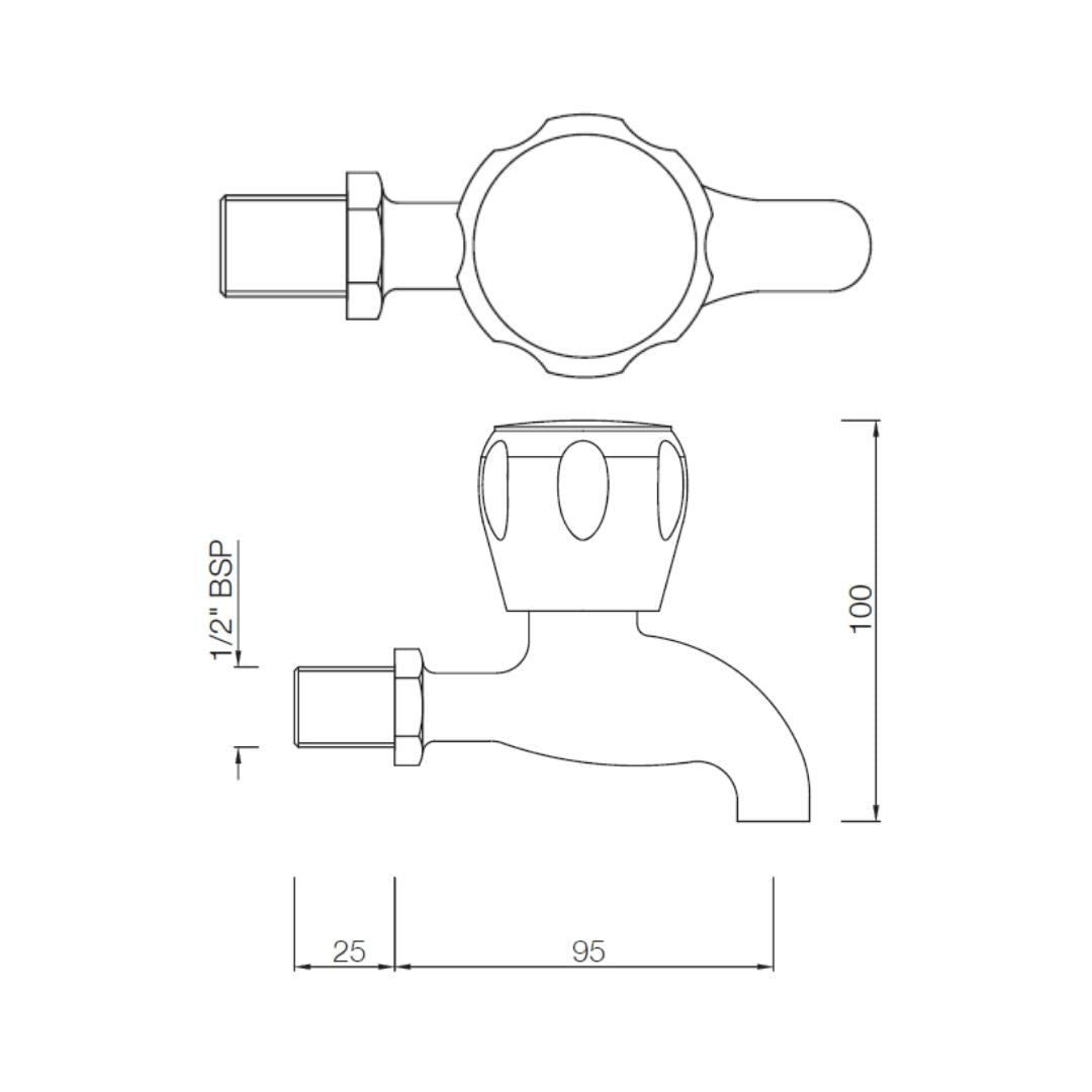 Essco WC Area Bib Tap Sumthing Special SQT-CHR-511KN - Chrome