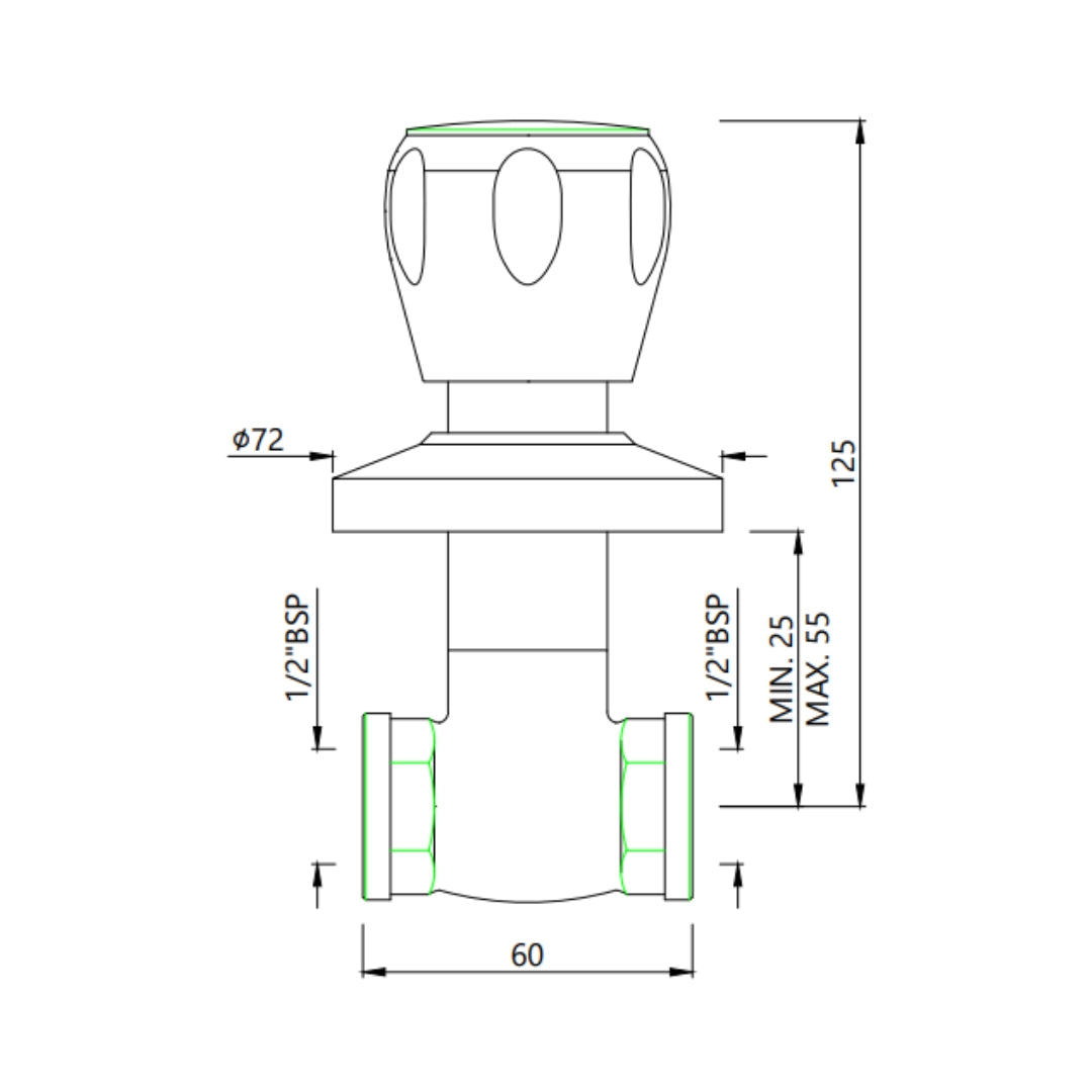 Essco Basin Area Stop Valve Sumthing Special SQT-CHR-514EKN - Chrome