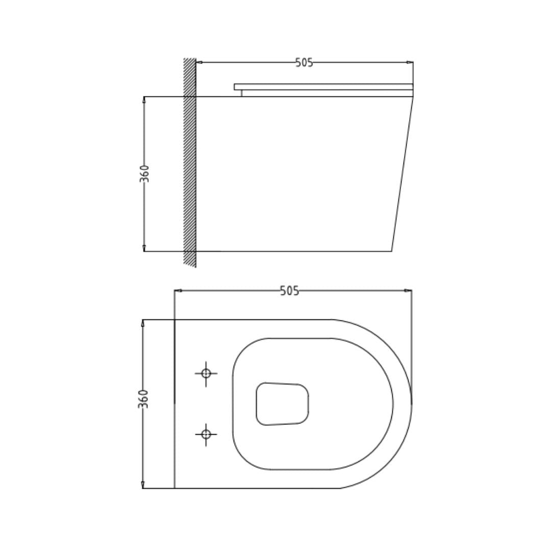 Hindware Wall Mounted White Closet WC Starc 92590 WHITE with P-Trap