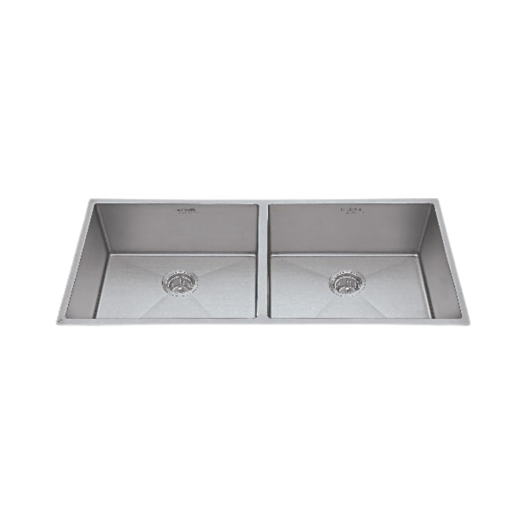 Hindware Stainless Steel Sink Handmade Series DOUBLE BOWL SUPERIO 45 x 20 ( 45 x 20 inches ) - Satin