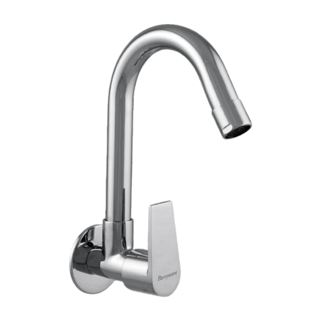 Parryware Wall Mounted Regular Kitchen Sink Tap Praseo T1321A1 with Swinging Spout in Chrome Finish