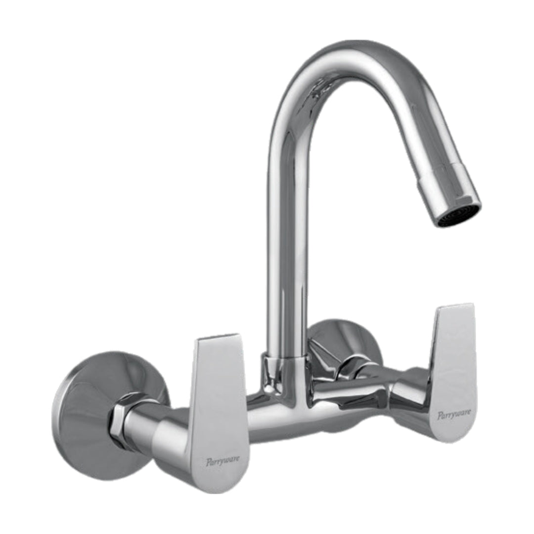 Parryware Wall Mounted Regular Kitchen Sink Mixer Praseo T1335A1 with Swinging Spout in Chrome Finish