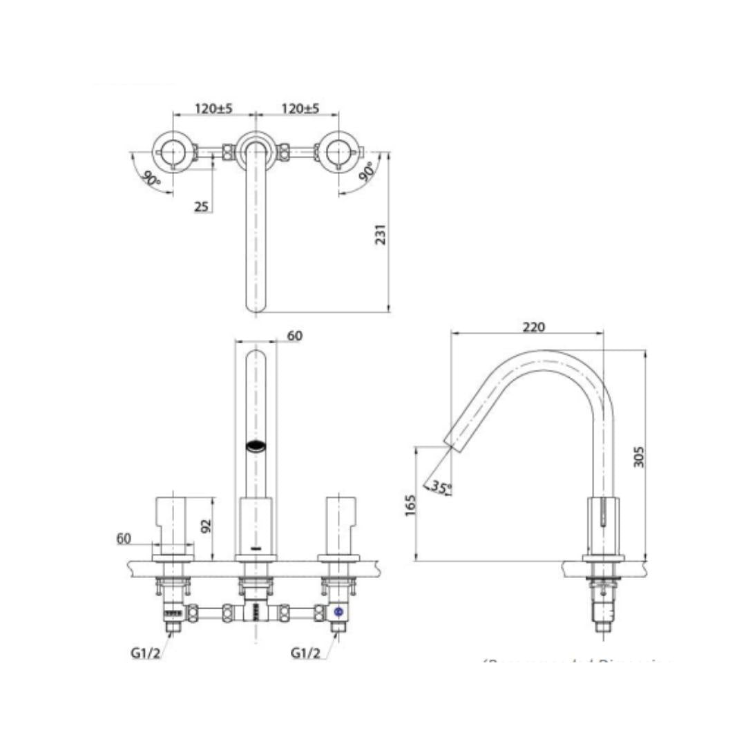 Toto 1 Way Bath Tub Filler GF TBG11201B - Chrome Finish