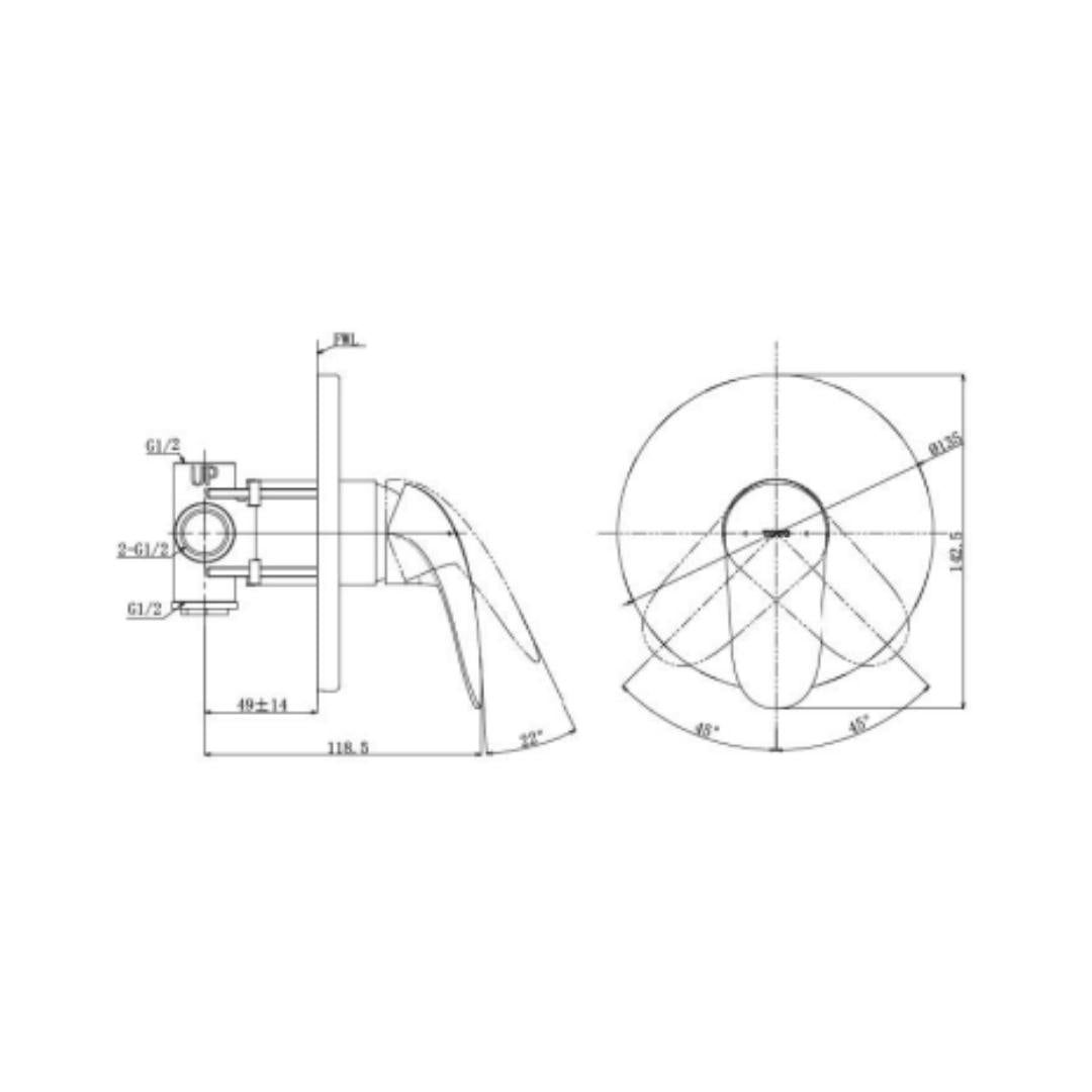 Toto 1 Way Diverter LC TBS03303B2 - Chrome Finish