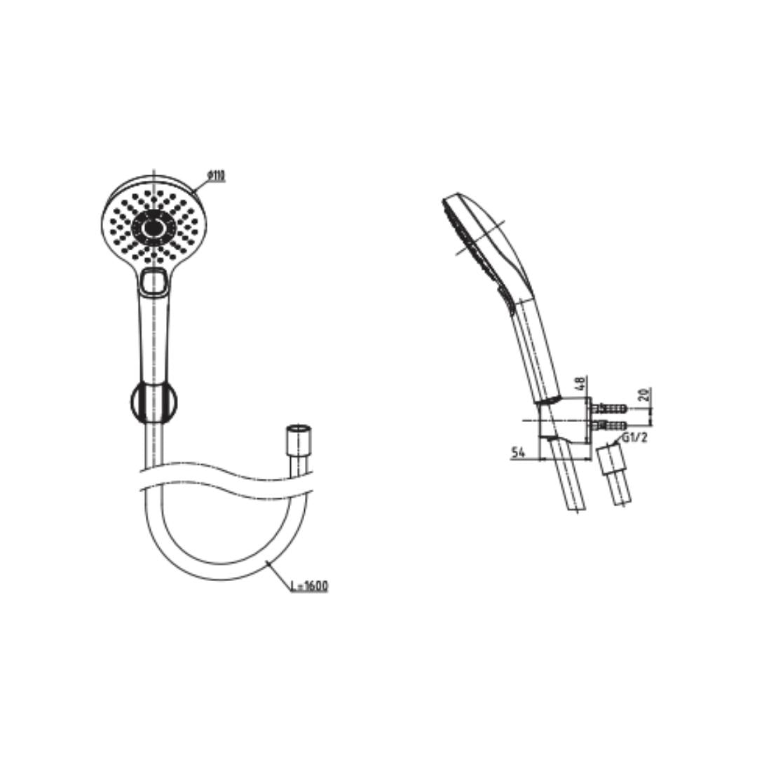 Toto Multi Flow Hand Shower G Selection TBW01010A - Chrome