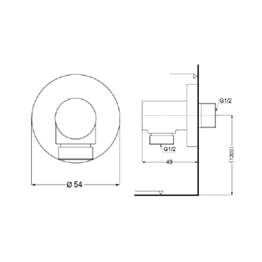 Toto Shower Fitting Wall Outlet TBW01014B - Chrome