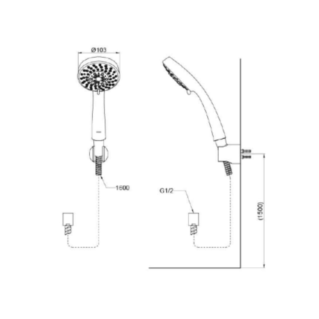 Toto Multi Flow Hand Shower L Selection TBW01018B - Chrome