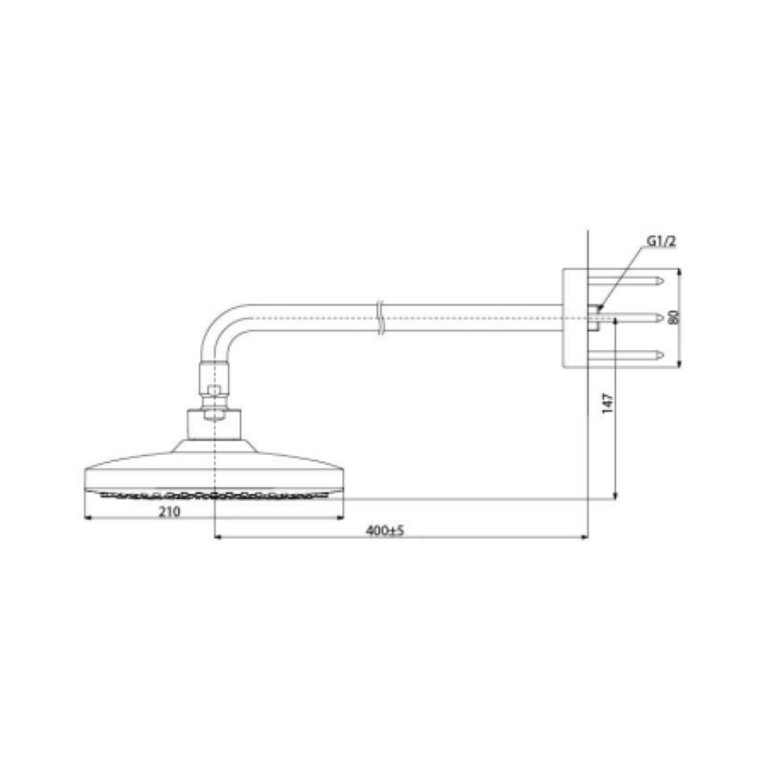 Toto Single Flow Overhead Shower G Selection TBW02003BA - Chrome