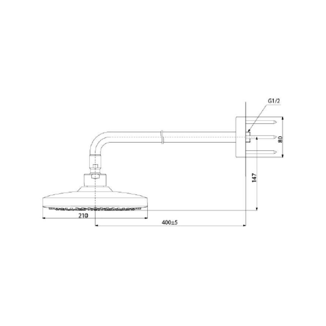 Toto Multi Flow Overhead Shower G Selection TBW02004BA - Chrome