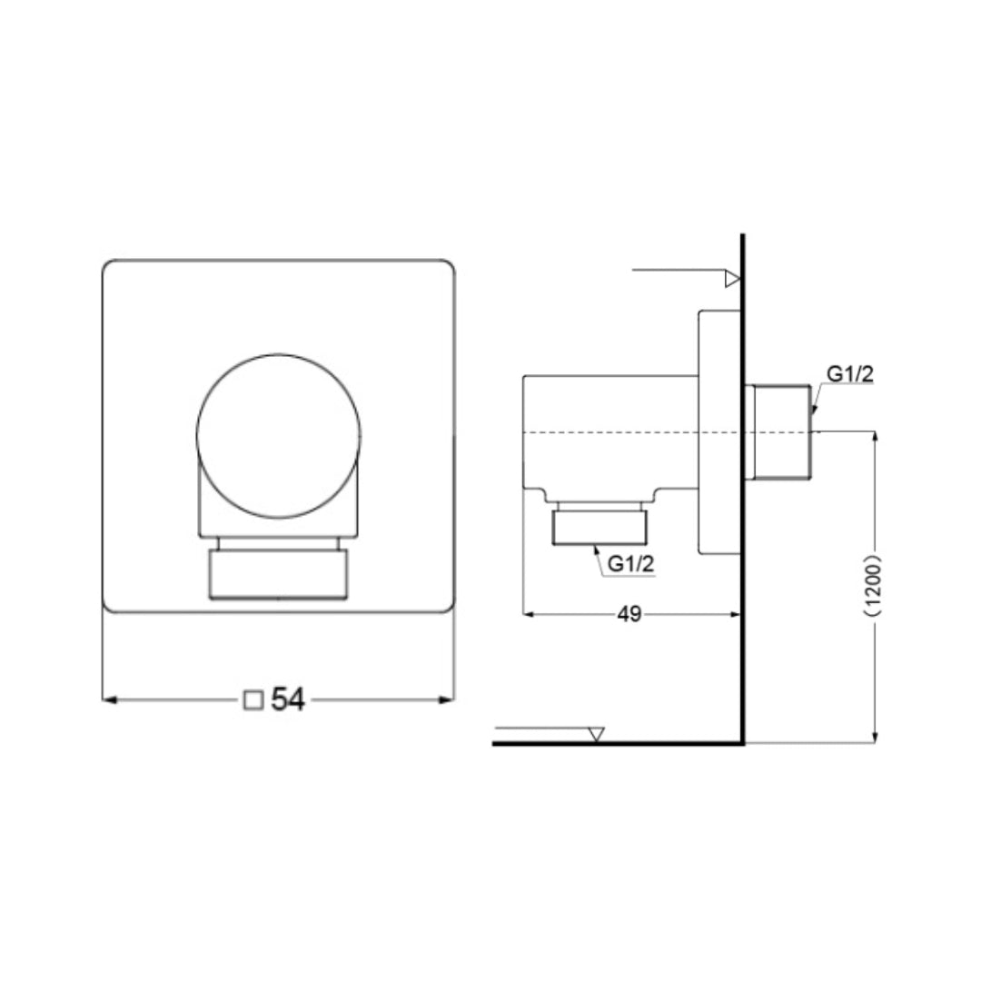 Toto Shower Fitting Wall Outlet TBW02013B - Chrome