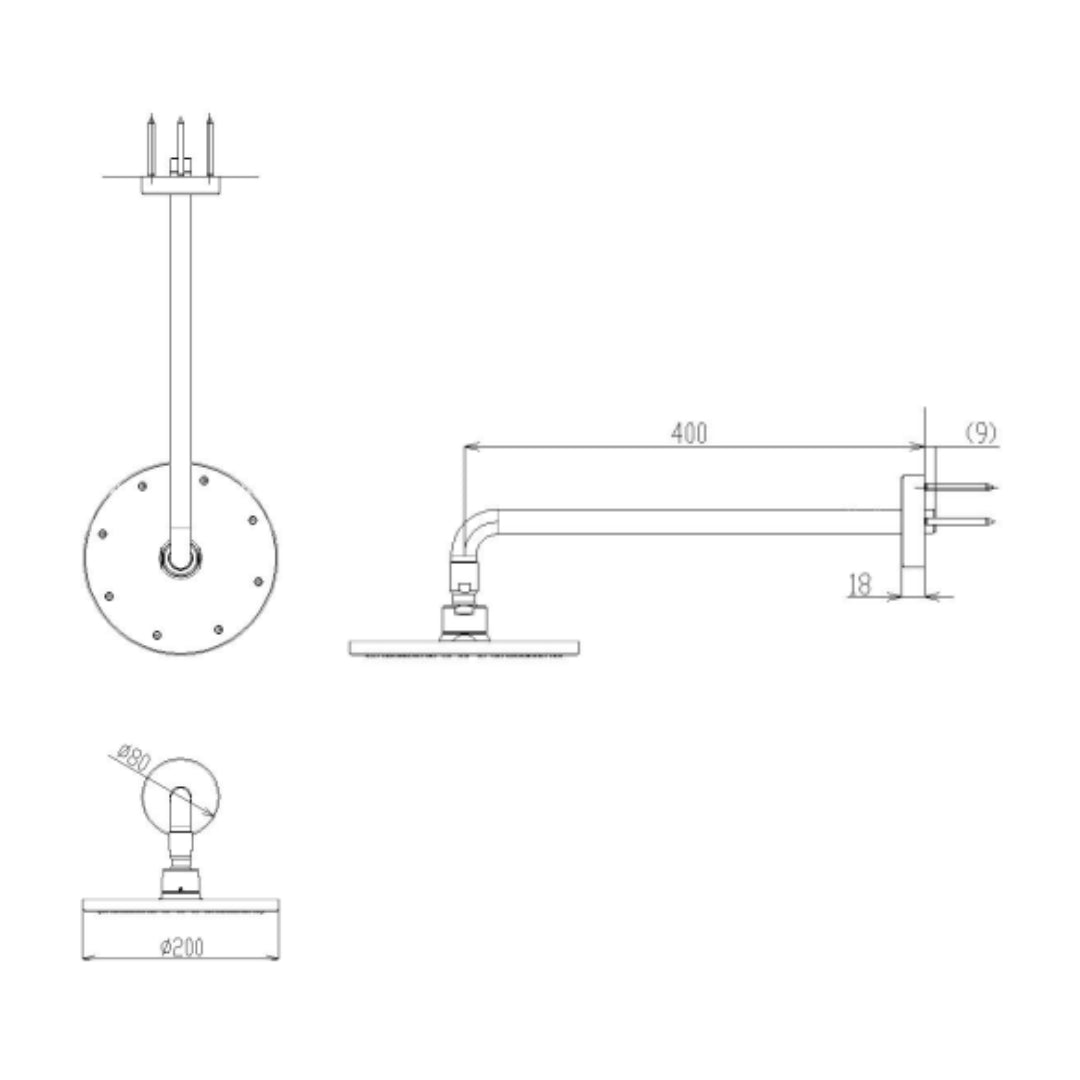 Toto Single Flow Overhead Shower G Selection TBW07001A - Chrome
