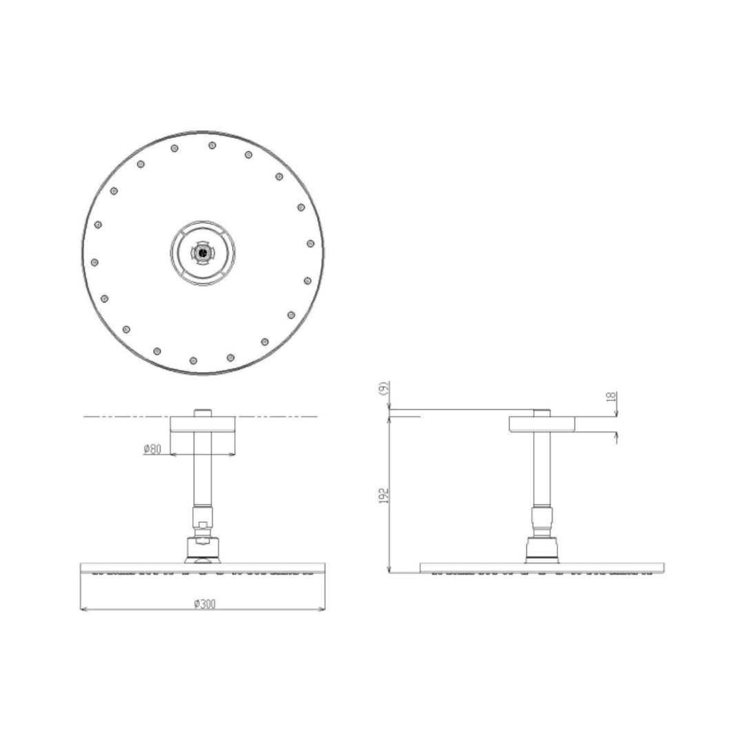Toto Single Flow Overhead Shower G Selection TBW07003A1 - Chrome