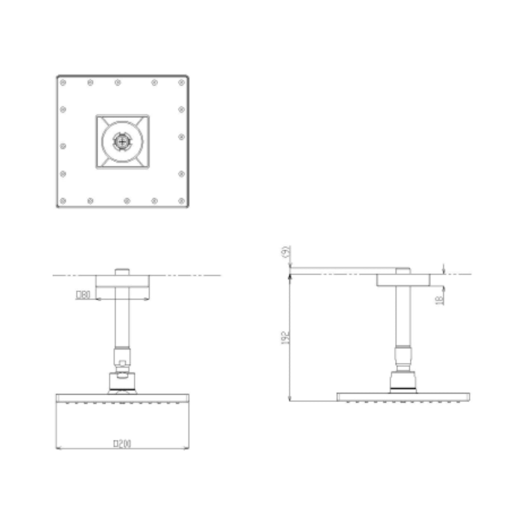 Toto Single Flow Overhead Shower G Selection TBW08001A1 - Chrome