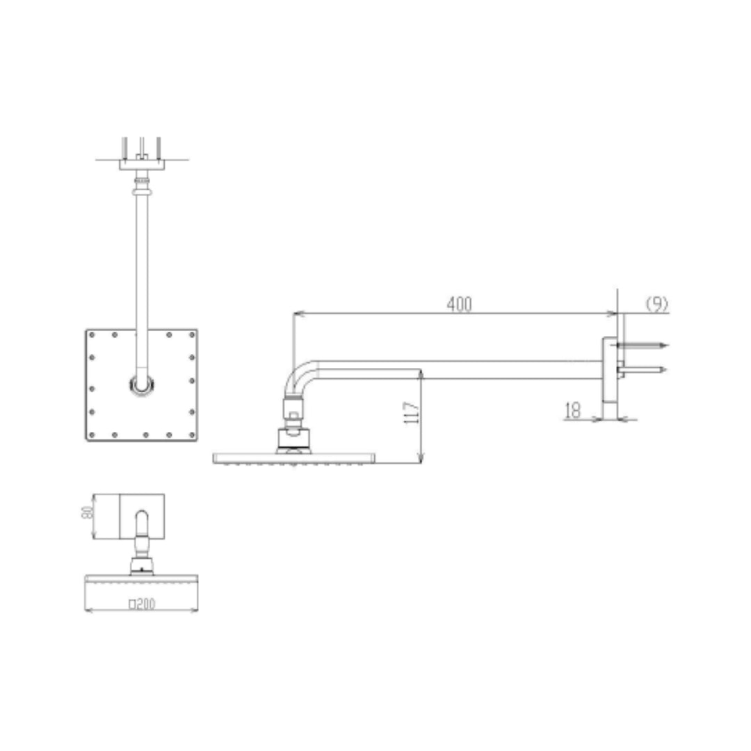 Toto Single Flow Overhead Shower G Selection TBW08001A - Chrome