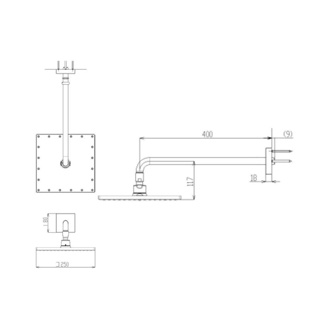 Toto Single Flow Overhead Shower G Selection TBW08002A - Chrome