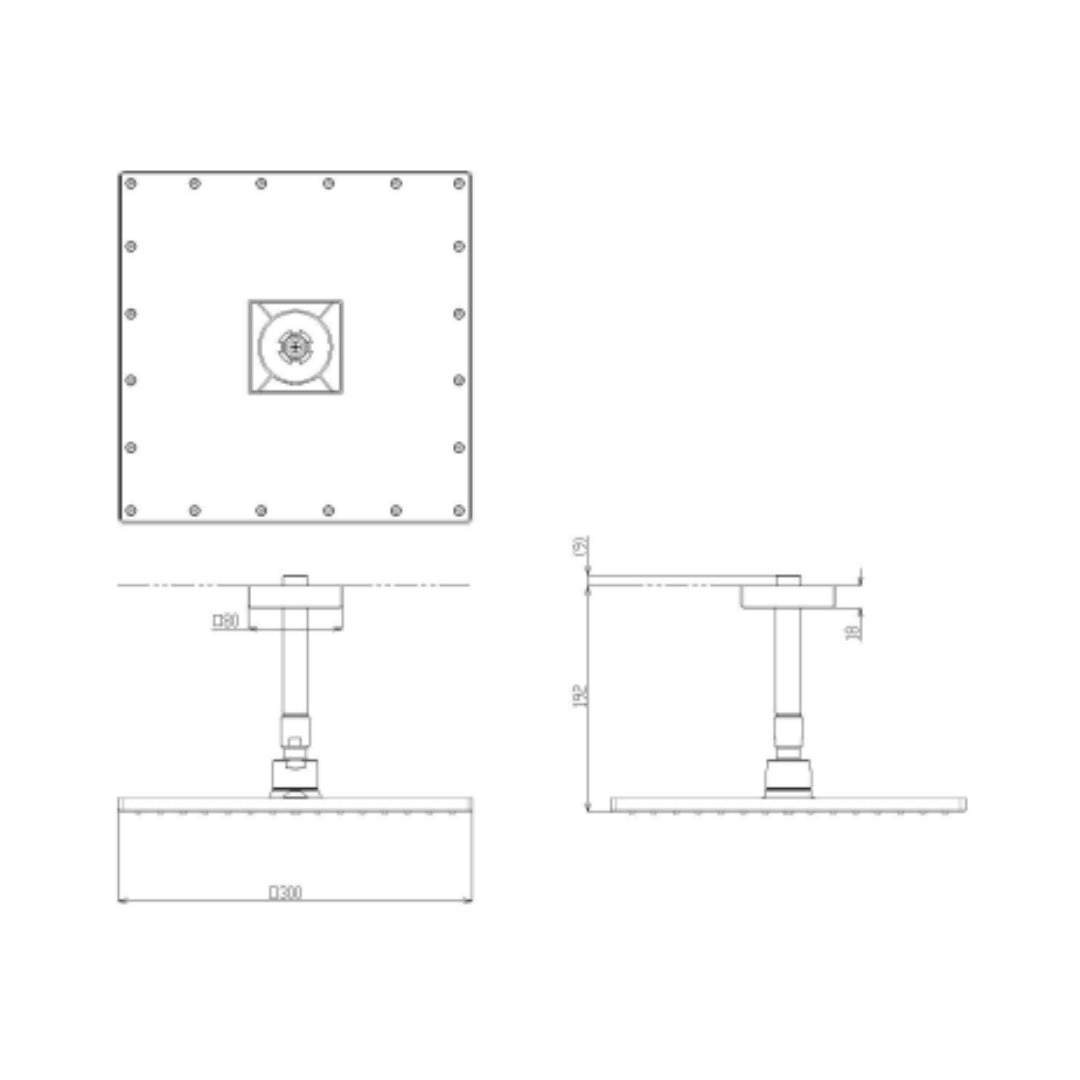 Toto Single Flow Overhead Shower G Selection TBW08003A1 - Chrome