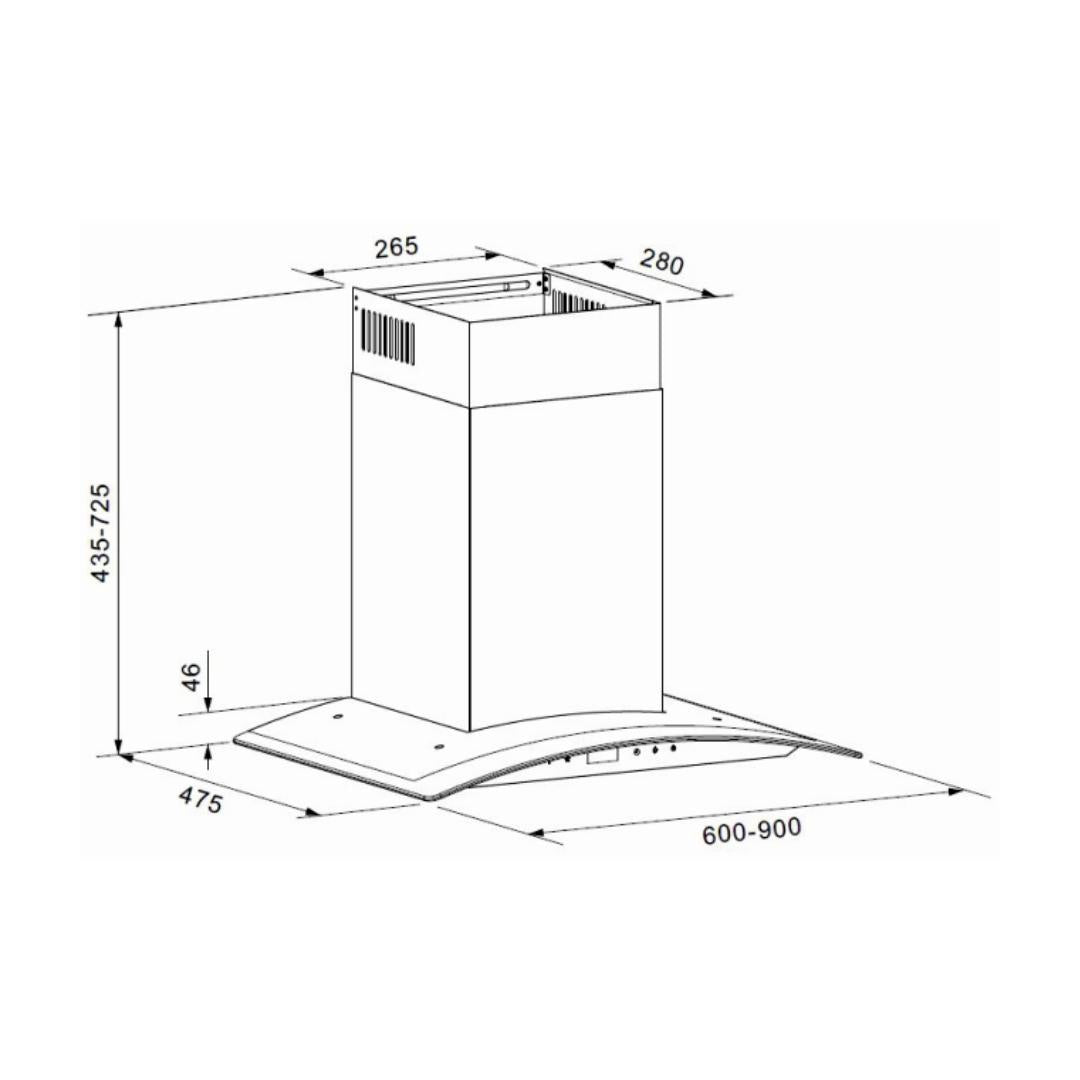 Carysil 60 cm Wall Mounted Chimney Wall Mounted Series TEKNO 60