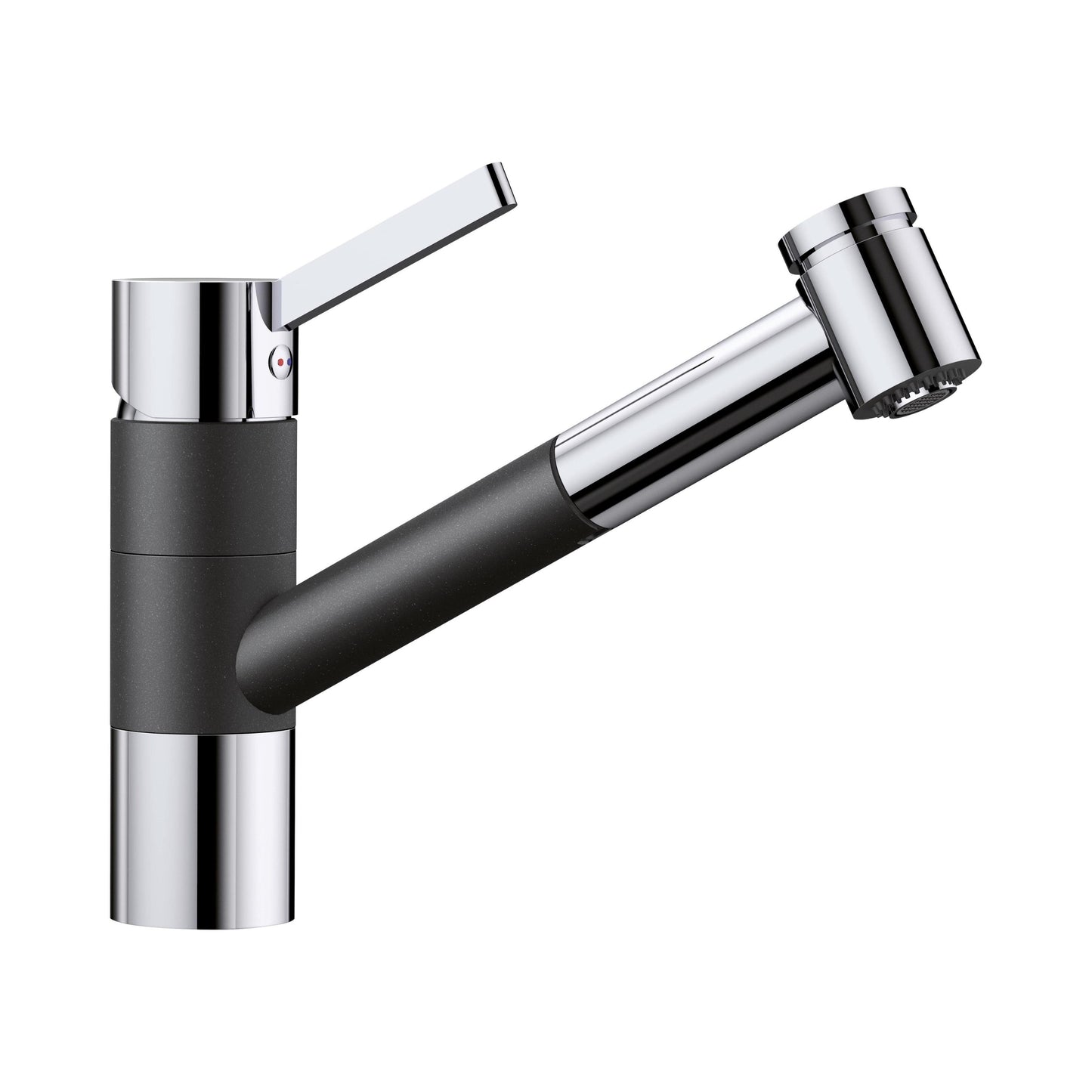 Hafele Table Mounted Pull-Out Kitchen Sink Mixer Blanco TIVO-S with Extractable Hand Shower Spout in Anthracite Finish