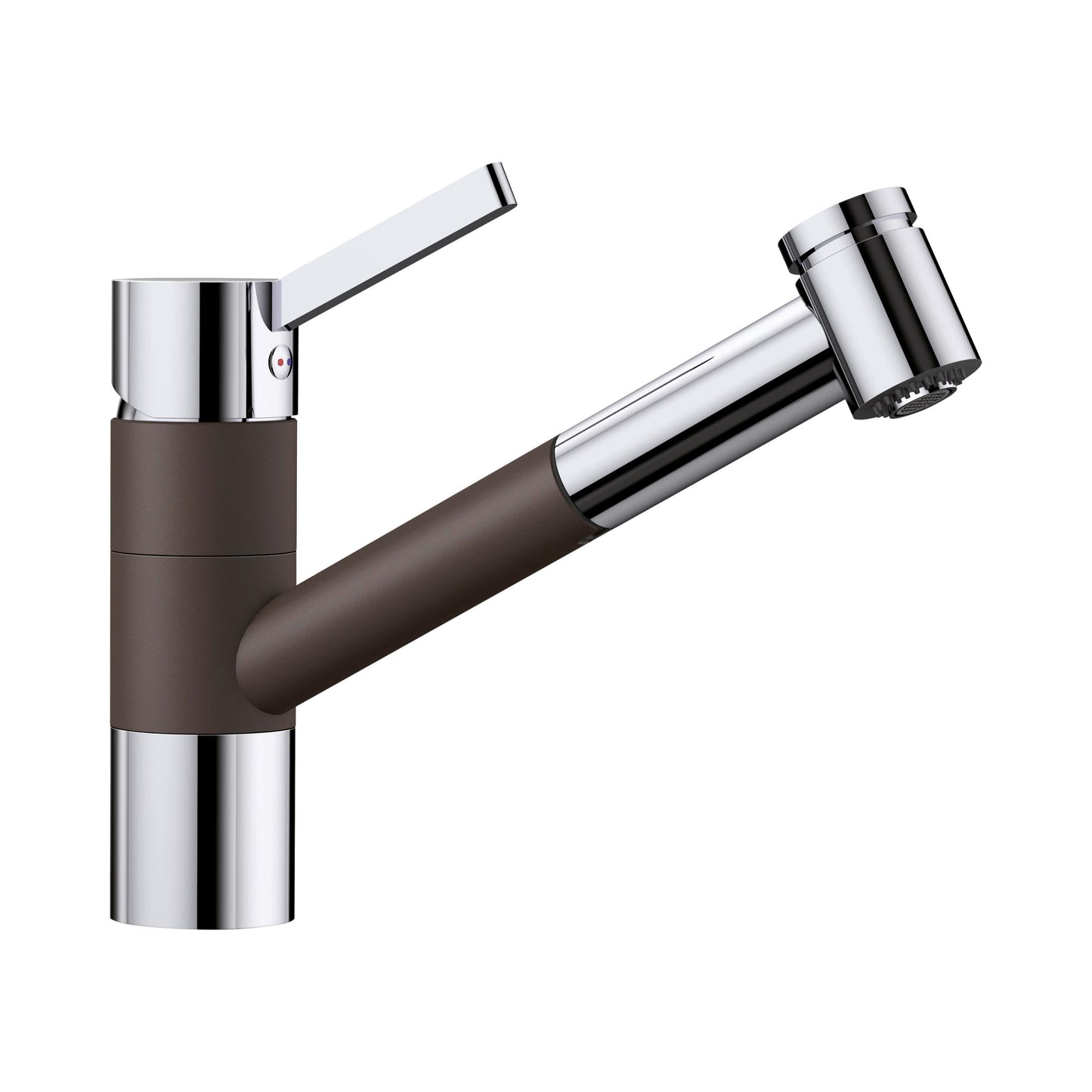 Hafele Table Mounted Pull-Out Kitchen Sink Mixer Blanco TIVO-S with Extractable Hand Shower Spout in Coffee Finish