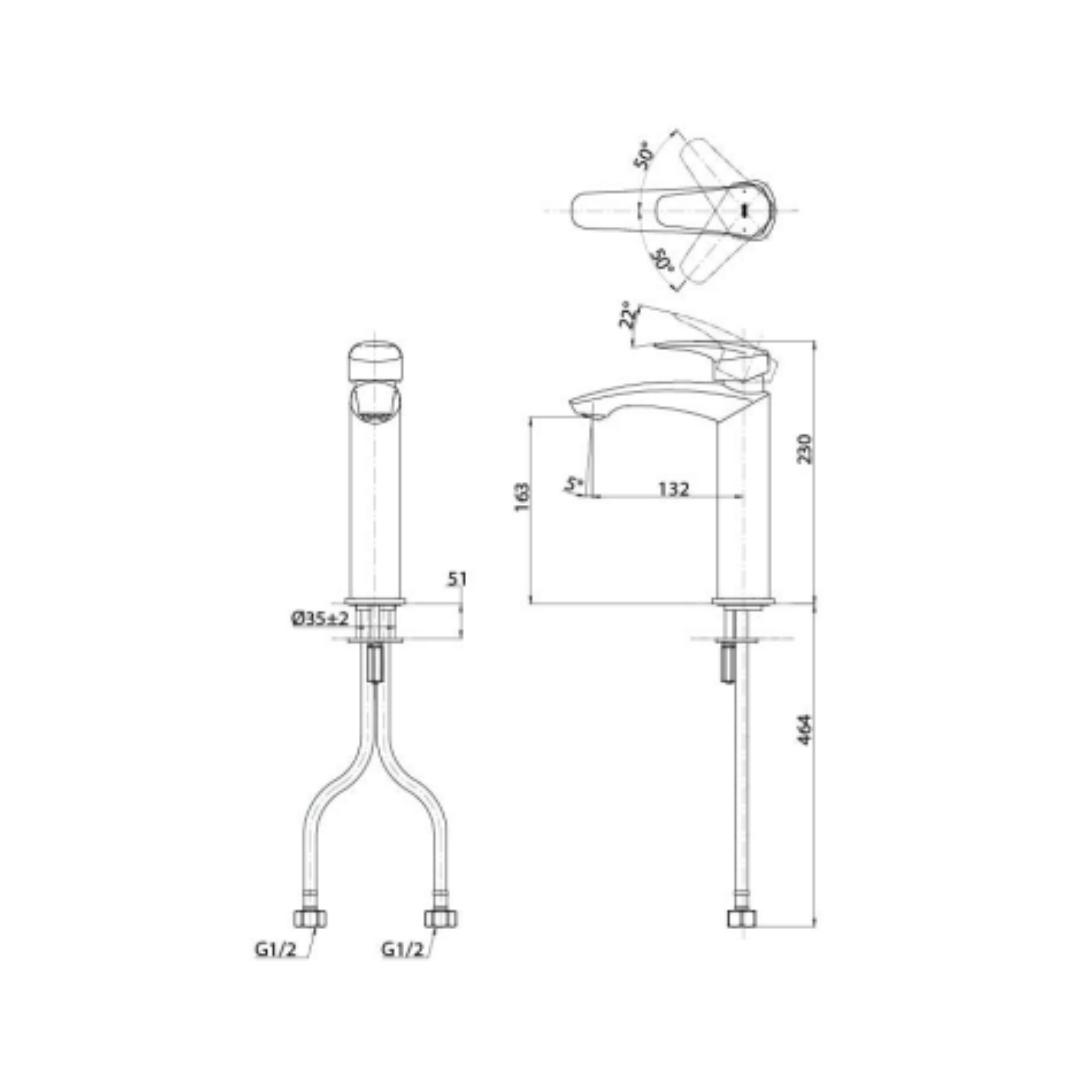 Toto Table Mounted Regular Basin Mixer GM TLG09304B - Chrome