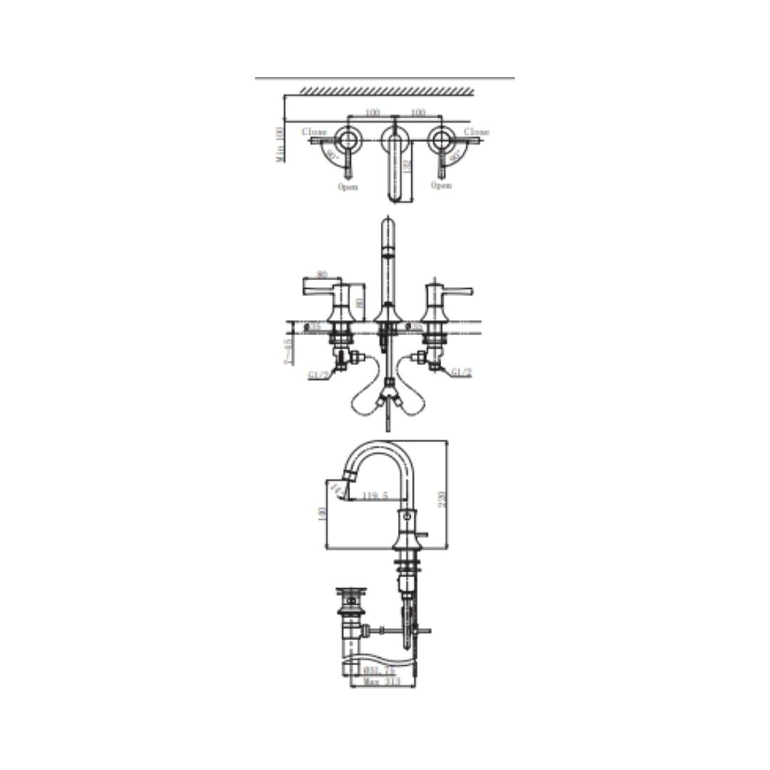 Toto Table Mounted Regular Basin Mixer LN TLS02201B - Chrome