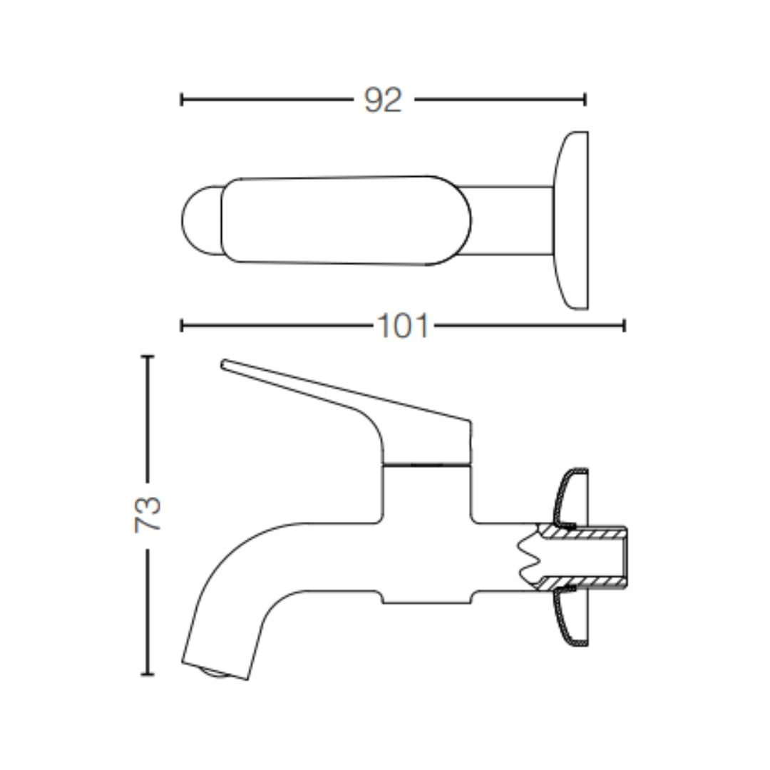 Toto WC Area Bib Tap REI-R TTWR102 - Chrome
