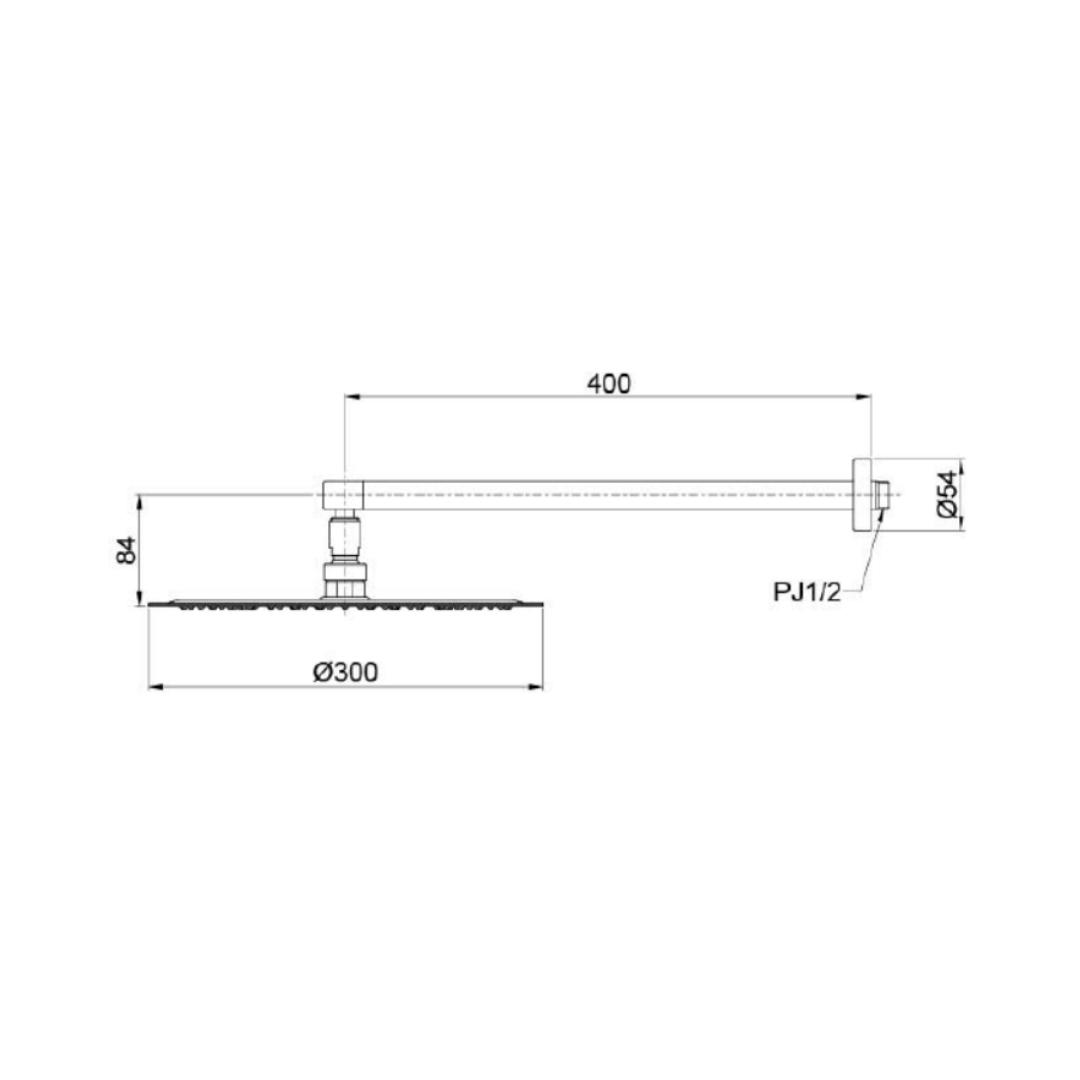 Toto Single Flow Overhead Shower TX488SM - Chrome