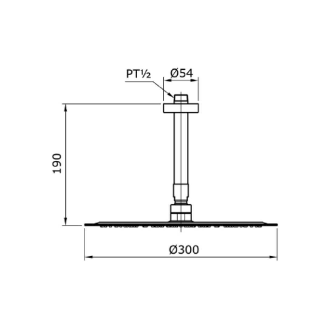 Toto Single Flow Overhead Shower TX491SI - Chrome