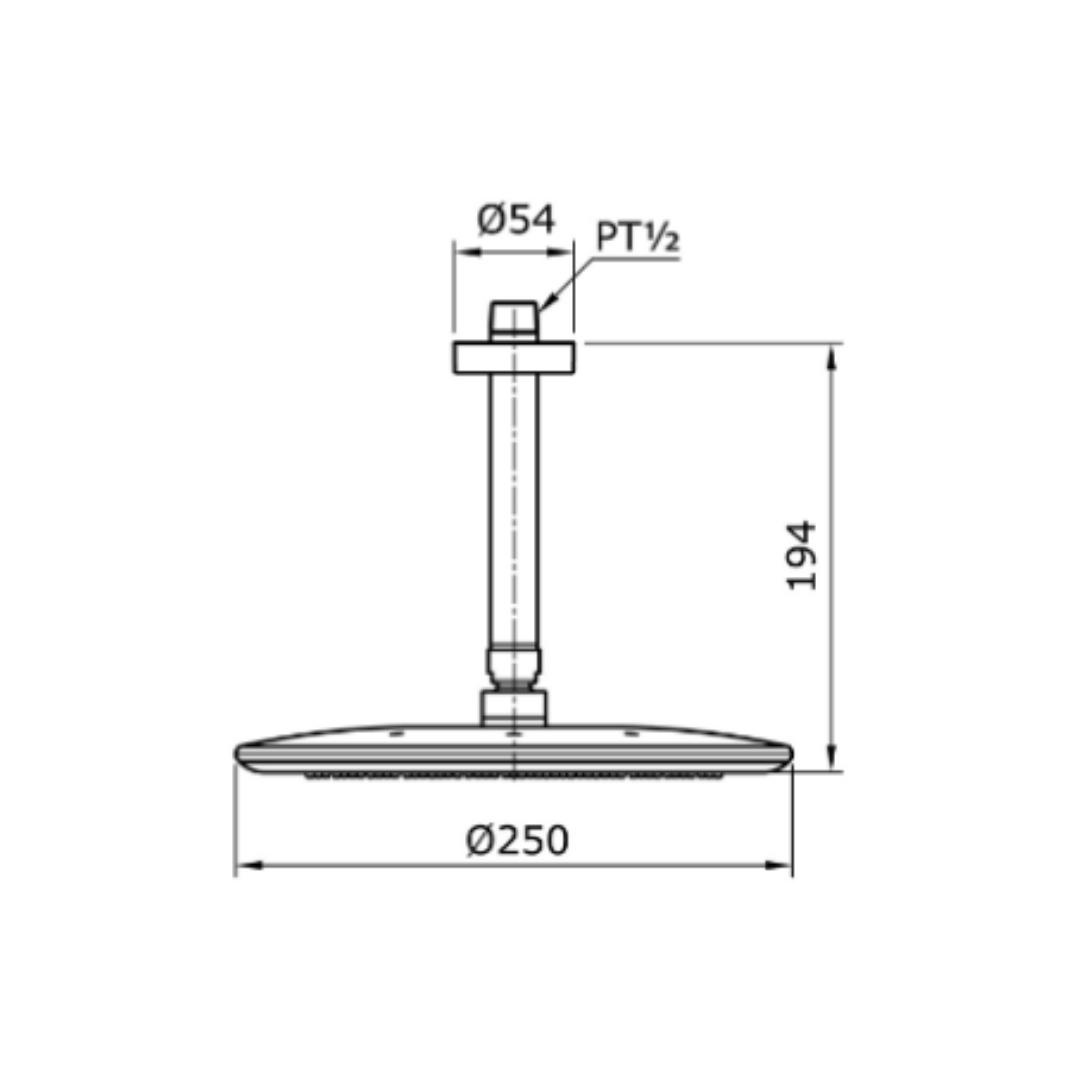 Toto Single Flow Overhead Shower TX491SLZ - Chrome