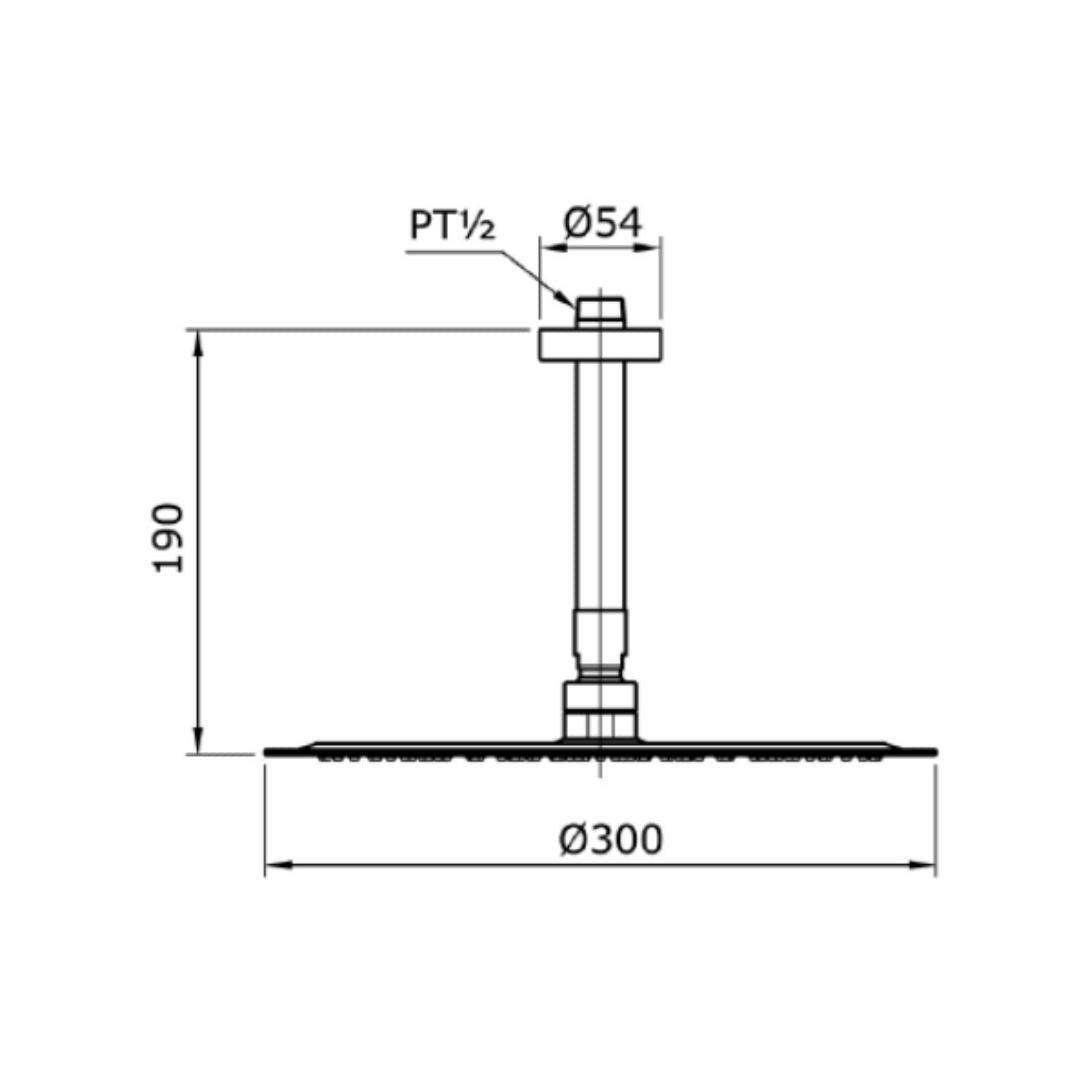 Toto Single Flow Overhead Shower TX491SM - Chrome