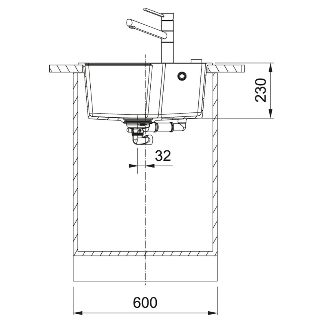 Franke Fragnite Sink Urban Fragranite Series URBAN RANGE UBG 610 56 ( 22 x 19.5 inches )  -  Oat Meal