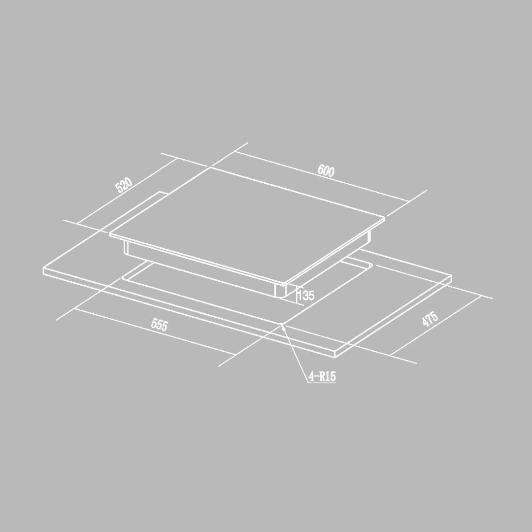 Hafele 60 cm 4 Burner Hob Vesta Series VESTA 460